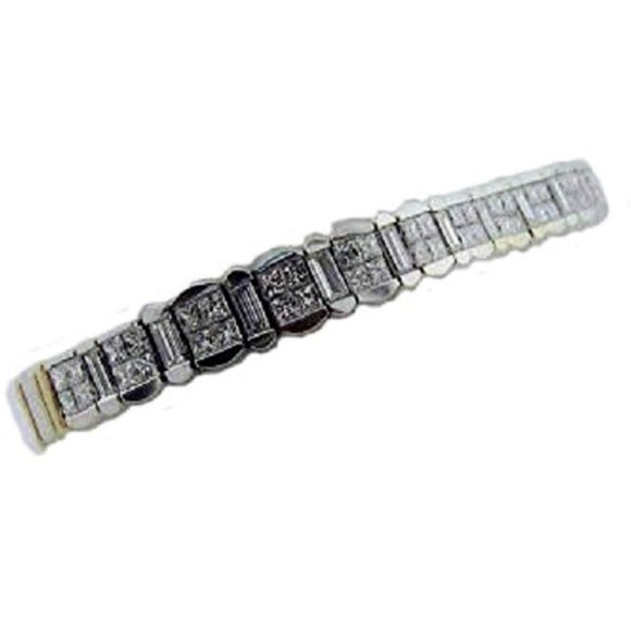 Venus 1.3-Carat Princess Cut Diamond Tennis Bracelet by  Princess & Baguette Cut Diamonds Bracelet